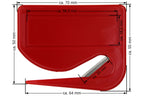 10 Stück Brieföffner mit integrierter Klinge aus Kunststoff und Werbefeld rot 70x55x3 mm