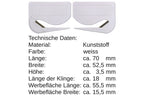 10 Stück Brieföffner mit integrierter Klinge aus Kunststoff und Werbefeld weiß 70x55x3 mm