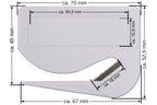 10 Stück Brieföffner mit integrierter Klinge aus Kunststoff und Werbefeld weiß 70x55x3 mm