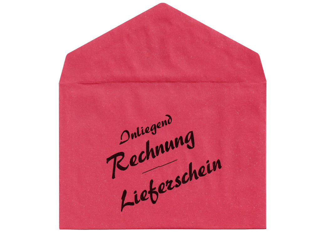 100 / 200 Briefumschläge DIN C6 rot Aufdruck "Innenliegend Rechnung - Lieferschein"