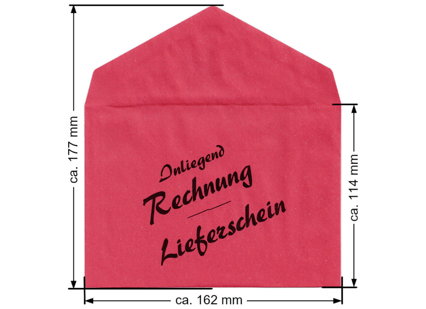 100 / 200 Briefumschläge DIN C6 rot Aufdruck "Innenliegend Rechnung - Lieferschein"