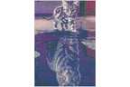 Katze spiegelt als Tiger Diamond Painting  27 Farben 300 x 400 mm CWB01224