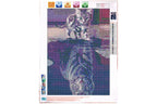Katze spiegelt als Tiger Diamond Painting  27 Farben 300 x 400 mm CWB01224