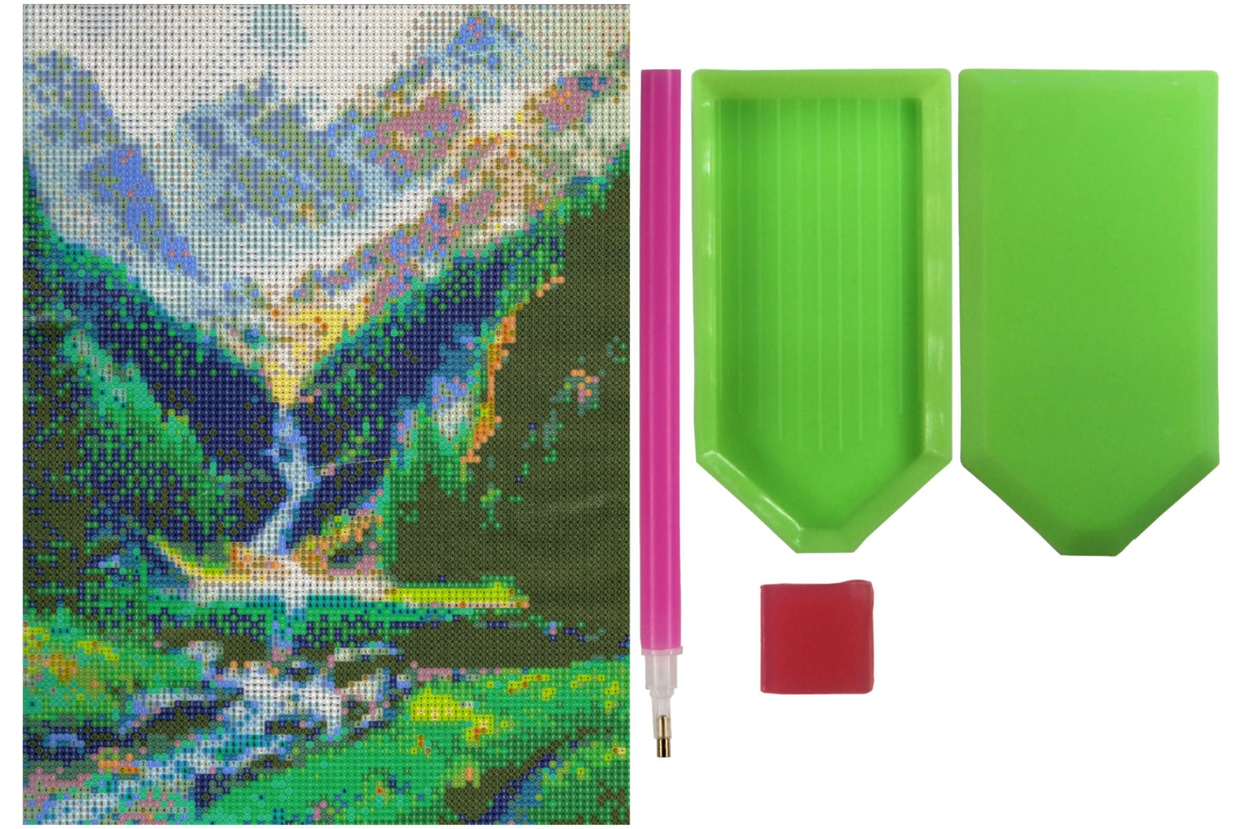 Wasserfall im Gebirgstal Diamond Painting 30 Farben 300 x 400 mm  CY-FJ00104