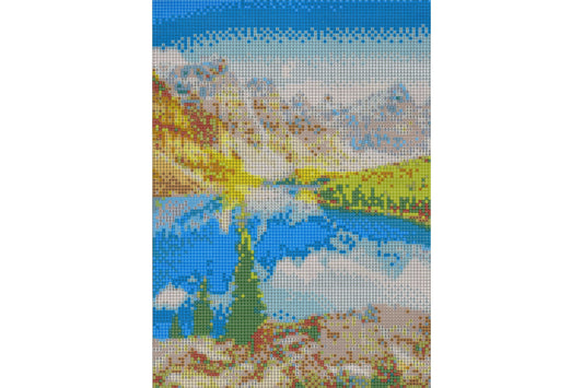 Bergsee vor Gebirgszug Diamond Painting 25 Farben 30 x 40cm  CY-FJ01113