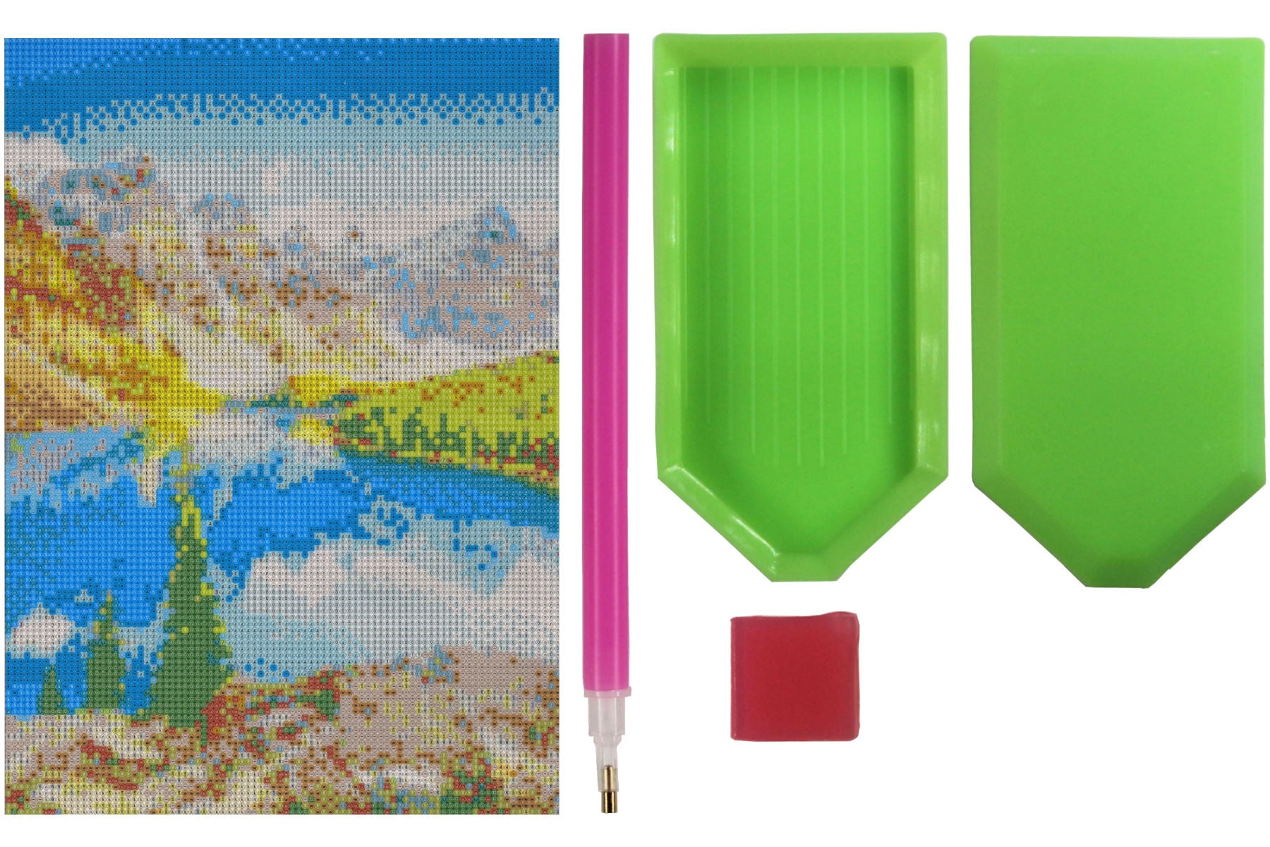 Bergsee vor Gebirgszug Diamond Painting 25 Farben 30 x 40cm  CY-FJ01113