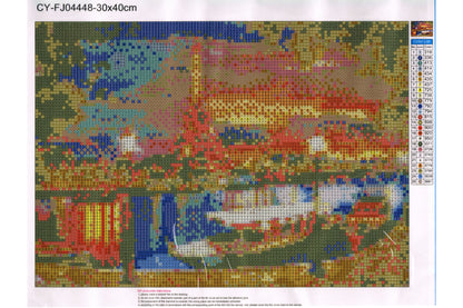 Paris mit Eiffelturm bei Nacht Diamond Painting 25 Farben 30x40cm  CY-FJ04448