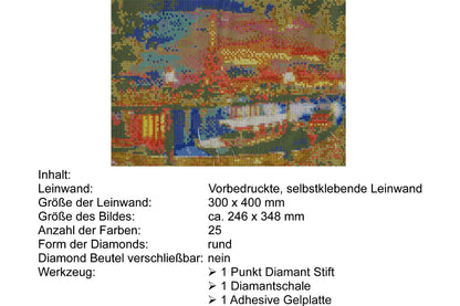 Paris mit Eiffelturm bei Nacht Diamond Painting 25 Farben 30x40cm  CY-FJ04448