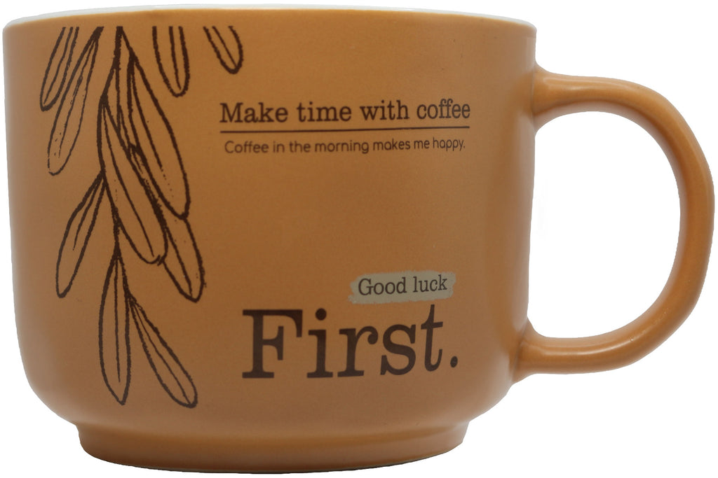 Jumbo Tasse XL 400 ml mit Schriftzug "Make Time with Coffee"