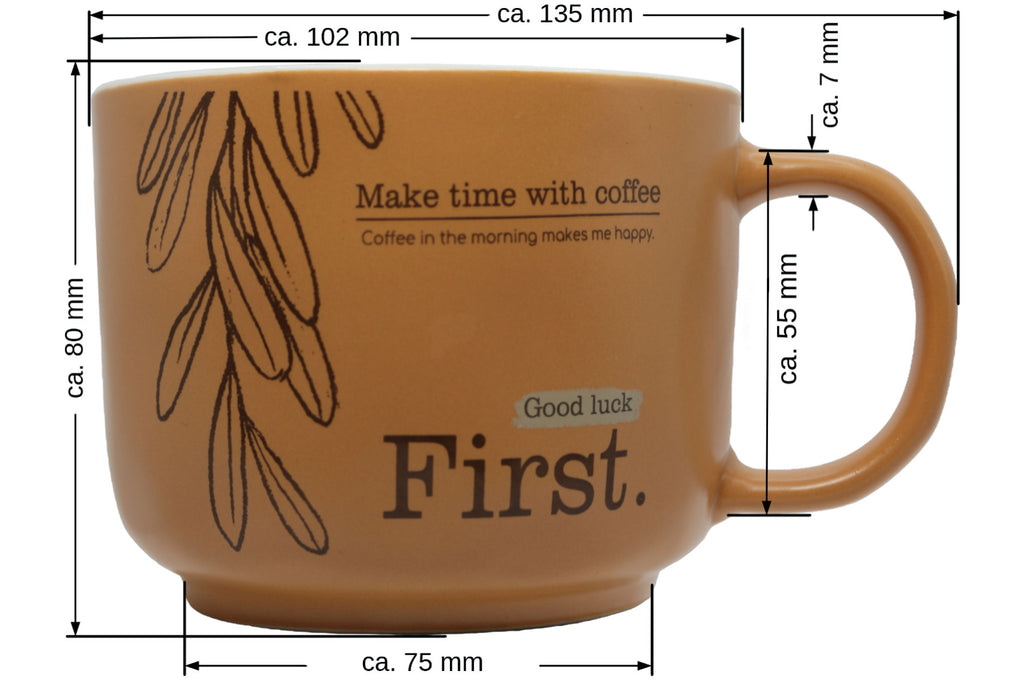 Jumbo Tasse XL 400 ml mit Schriftzug "Make Time with Coffee"