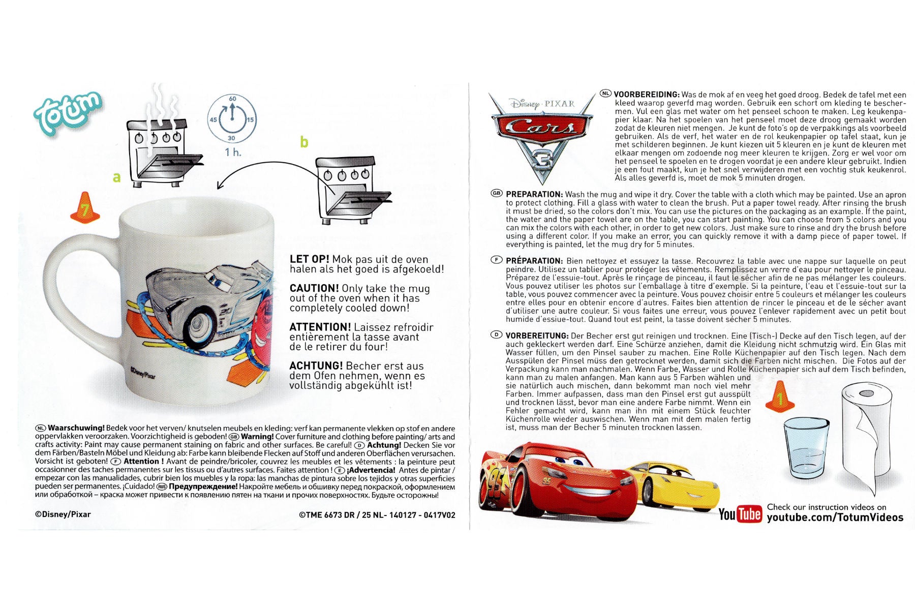 Cars 3 - Keramikbecher zum Ausmalen mit 5 Keramikfarben