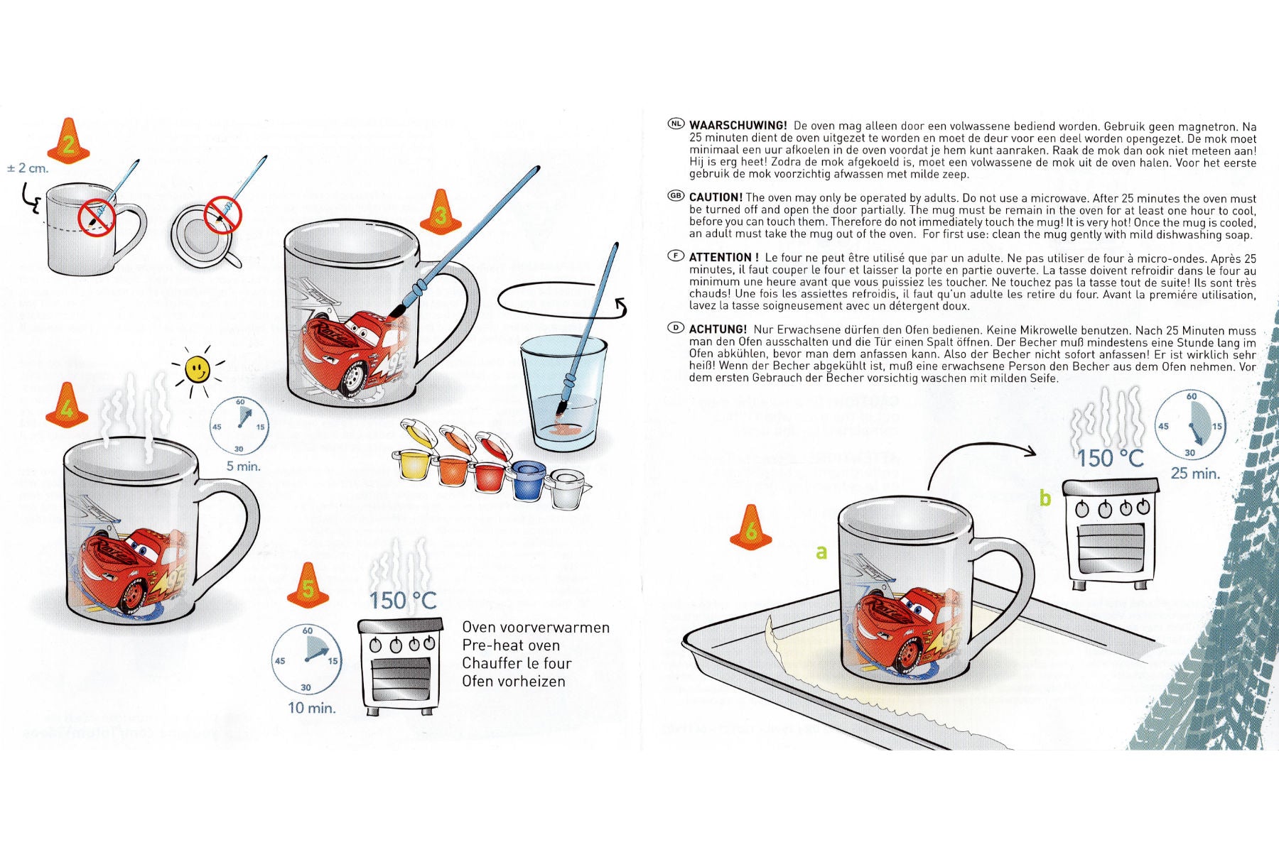 Cars 3 - Keramikbecher zum Ausmalen mit 5 Keramikfarben