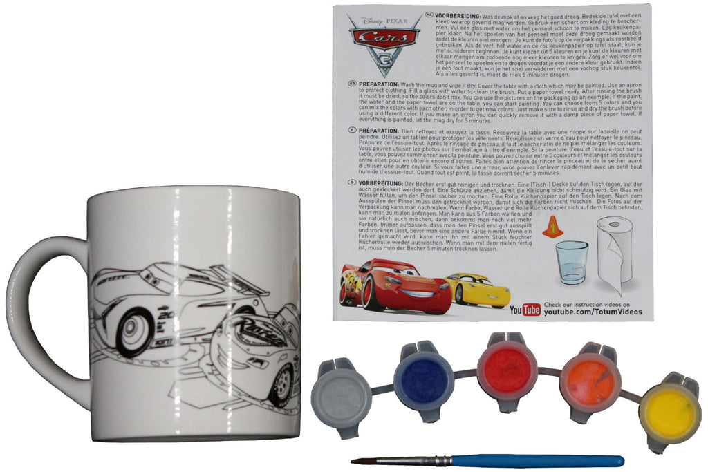 Cars 3 - Keramikbecher zum Ausmalen mit 5 Keramikfarben