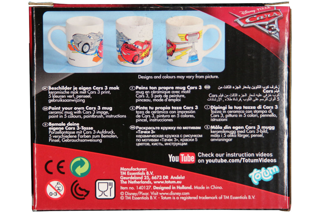 Cars 3 - Keramikbecher zum Ausmalen mit 5 Keramikfarben