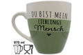 Jumbo Tasse XXL 970 ml "Du bist mein Lieblingsmensch" weiß/lindgrün