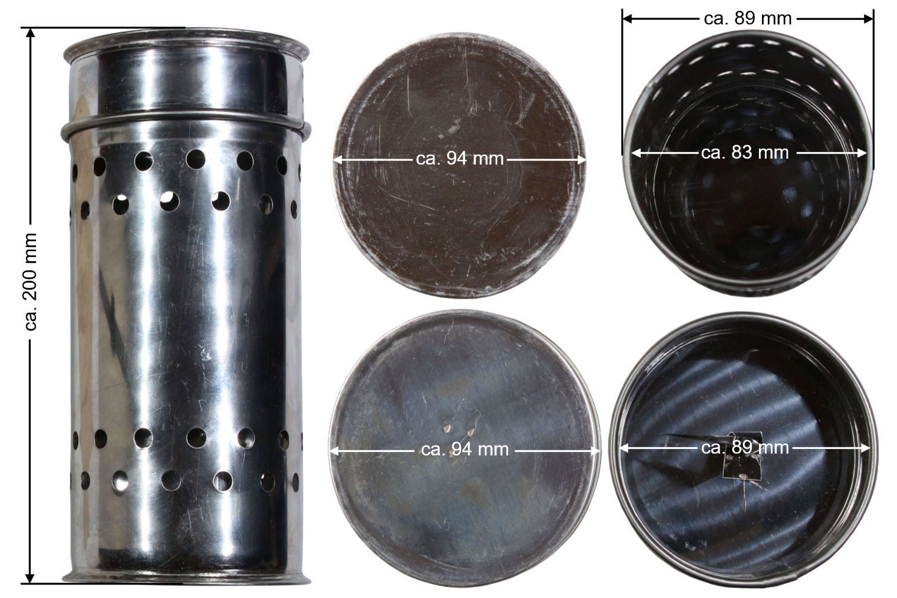 Stainless steel sulfur can set with 400 g sulfur strips