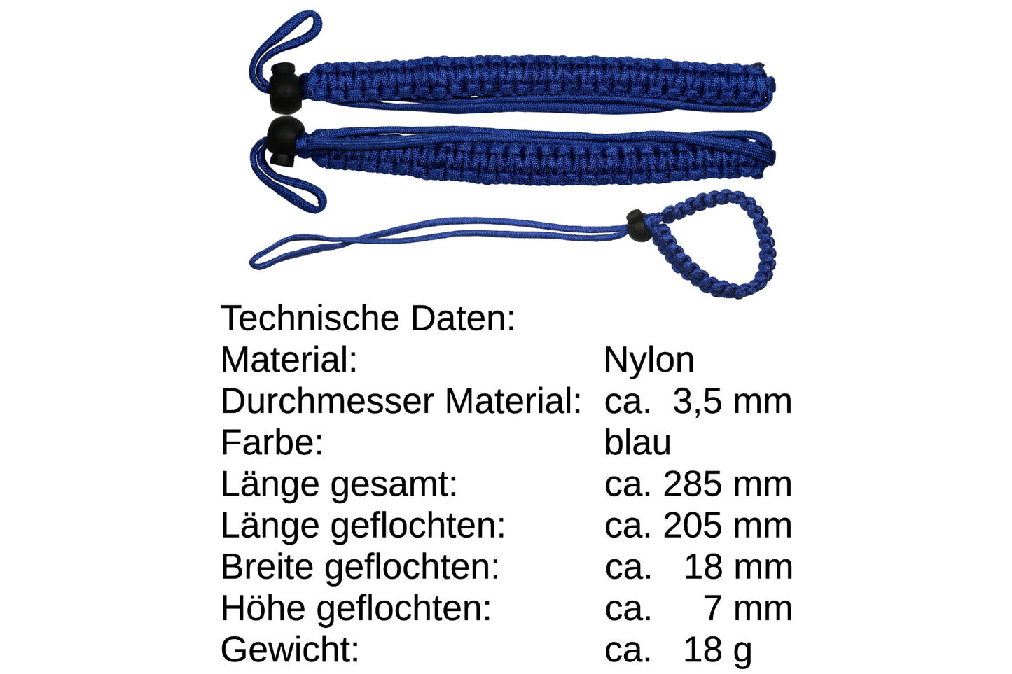 Handschlaufe passend für DSLR Kamera einstellbar geflochten blau 18 mm breit