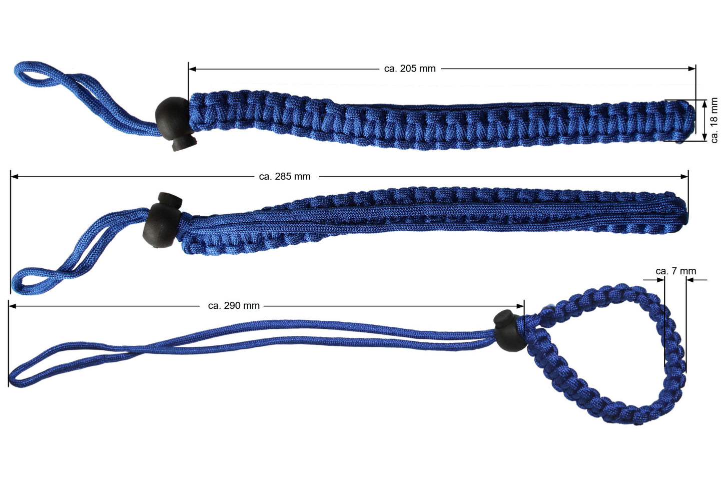 Handschlaufe passend für DSLR Kamera einstellbar geflochten blau 18 mm breit