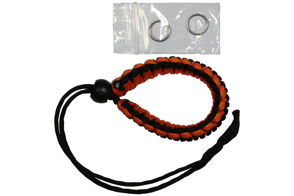 Handschlaufe passend für DSLR Kamera einstellbar geflochten orange/schwarz