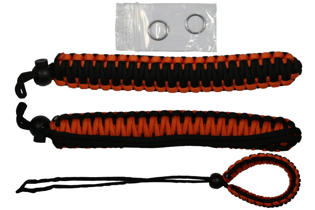 Handschlaufe passend für DSLR Kamera einstellbar geflochten orange/schwarz