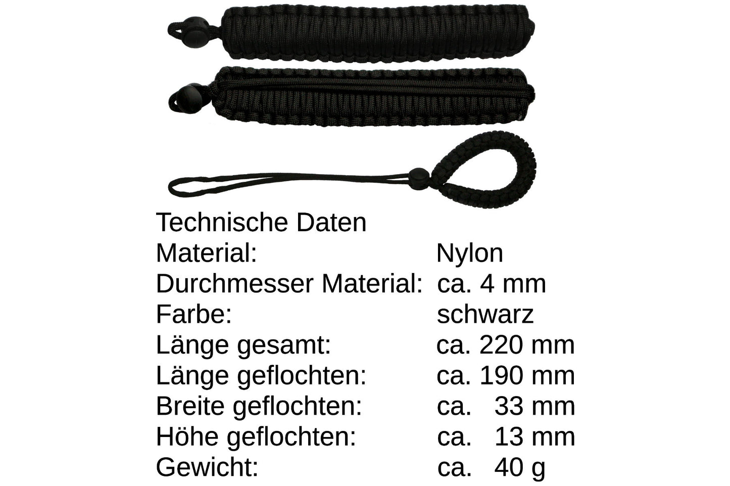 Handschlaufe passend für DSLR Kamera einstellbar geflochten schwarz 33 mm breit