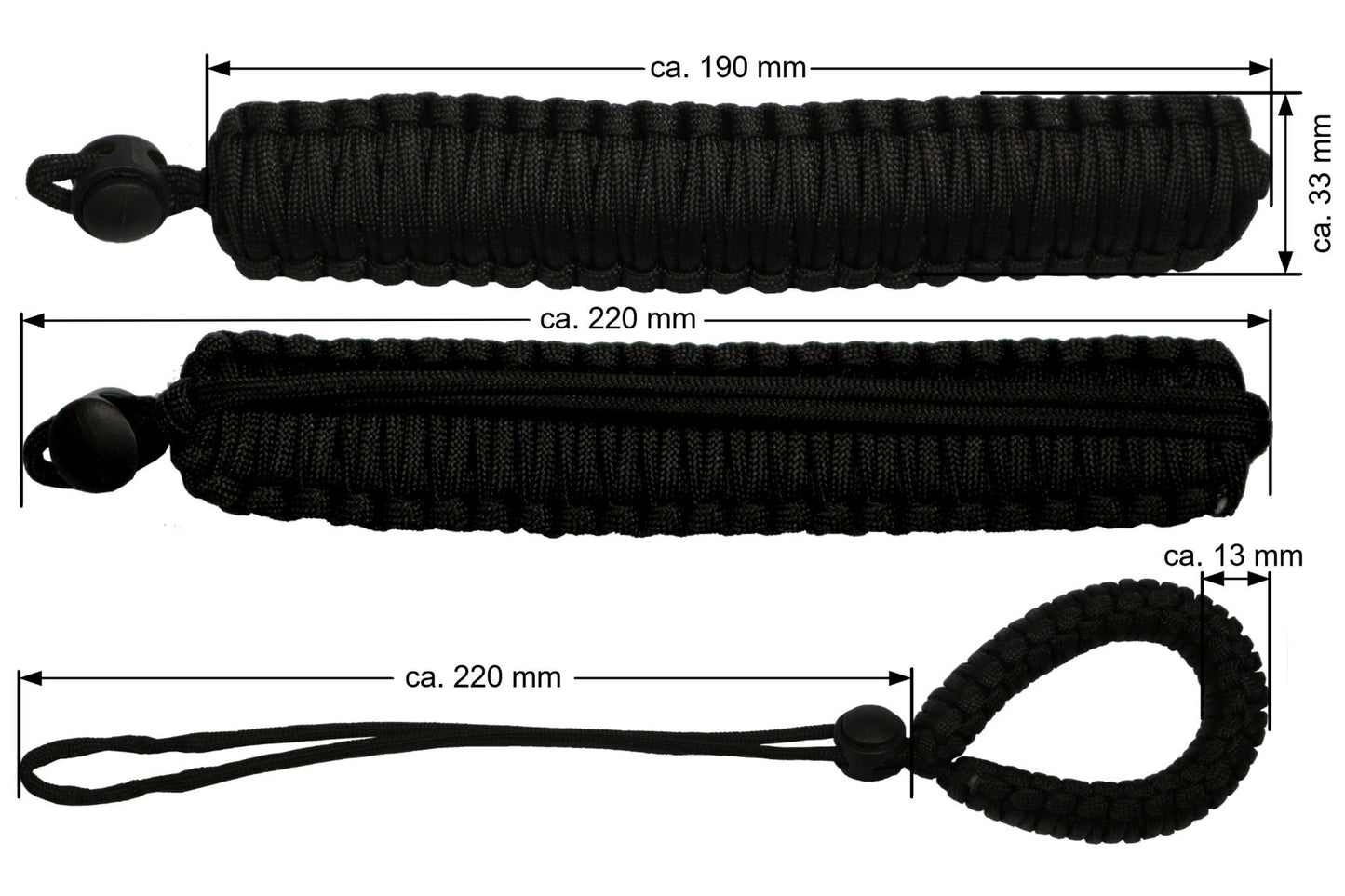 Handschlaufe passend für DSLR Kamera einstellbar geflochten schwarz 33 mm breit