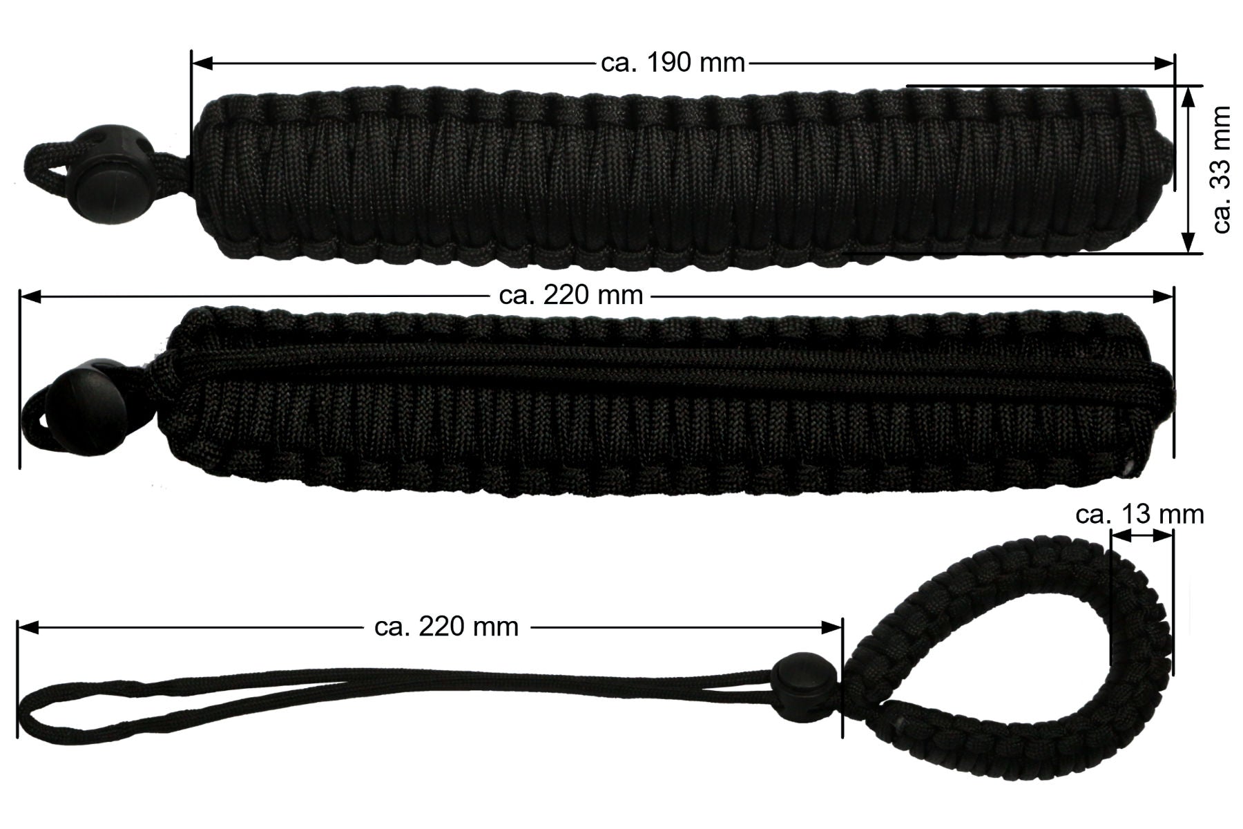 Handschlaufe passend für DSLR Kamera einstellbar geflochten schwarz 33 mm breit