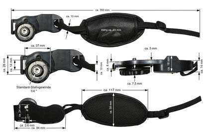 Handschlaufe passend für DSLR Kamera handstrap einstellbar mit Stativschraube