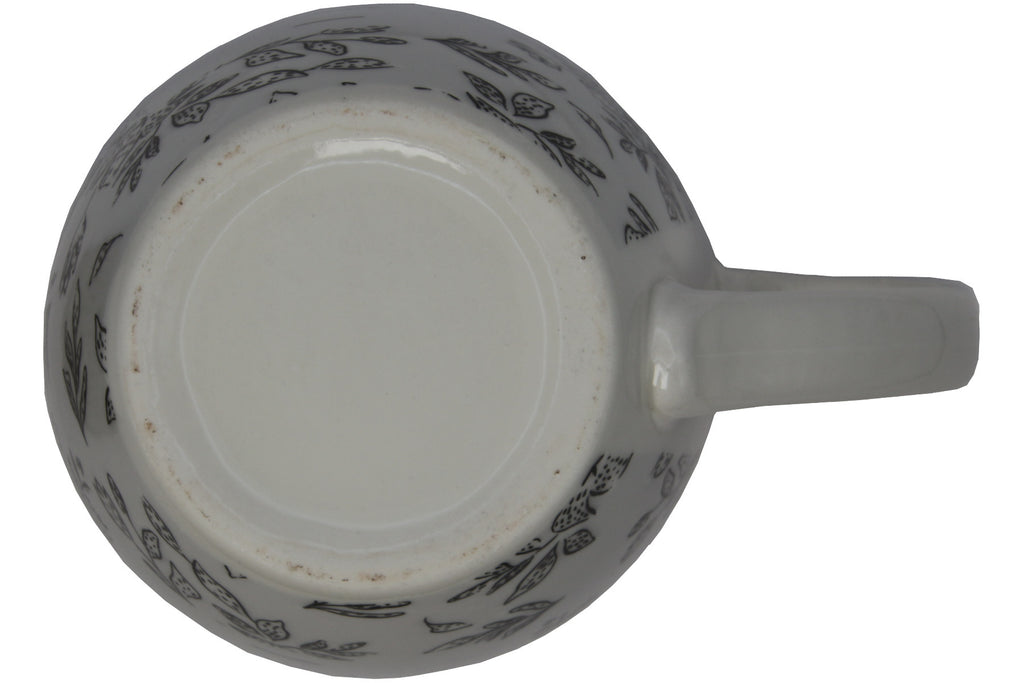 Jumbo Tasse XXL 550 ml "HAPPAY DAY" hellgrau mit schwarzen Blattumrisse