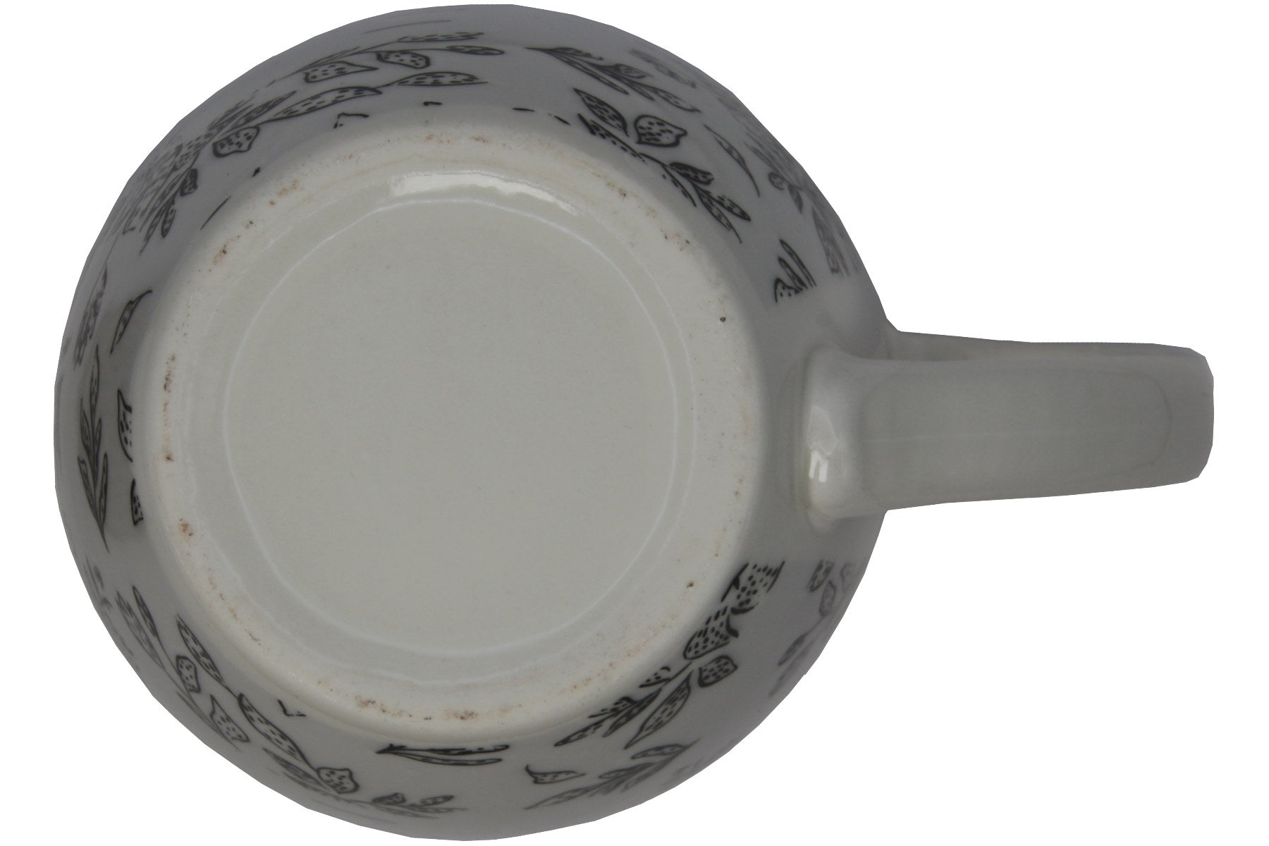 Jumbo Tasse XXL 550 ml "HAPPAY DAY" hellgrau mit schwarzen Blattumrisse