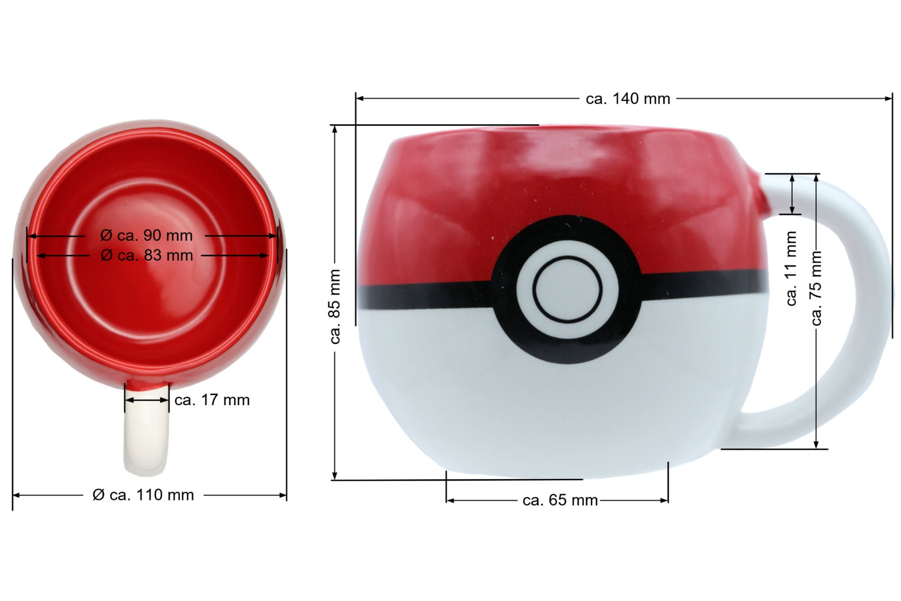 Jumbo Tasse XXL Pokemonball 475 ml
