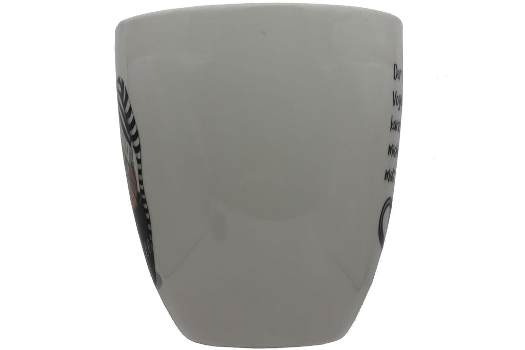 Jumbo Tasse XXL 880 ml Vogel mit Zipfelmütze in Kaffeetasse "Der frühe Vogel kann mich mal"