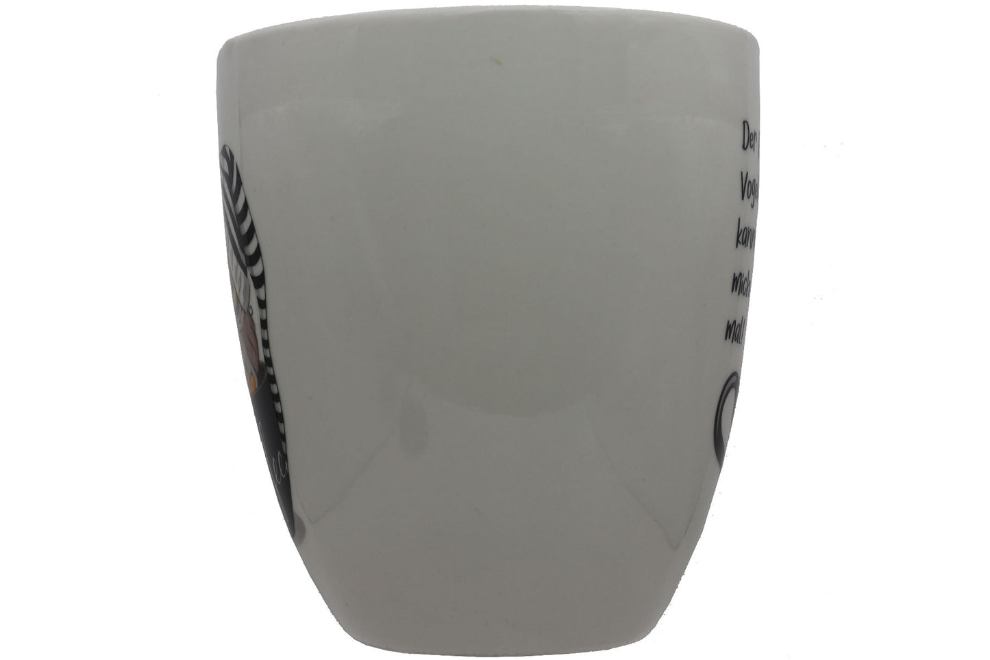 Jumbo Tasse XXL 880 ml Vogel mit Zipfelmütze in Kaffeetasse "Der frühe Vogel kann mich mal"