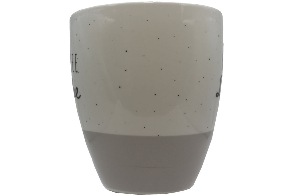 Jumbo Tasse 3XL 970 ml mit Schriftzug "Kaffee Liebe" weiß/grau