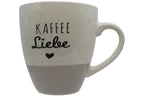 Jumbo Tasse 3XL 970 ml mit Schriftzug "Kaffee Liebe" weiß/grau