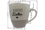 Jumbo Tasse 3XL 970 ml mit Schriftzug "Kaffee Liebe" weiß/grau