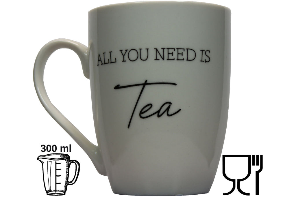 Jumbo Tasse XXL 300 ml mit Schriftzug "ALL YOU NEED IS Tea"