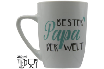 Jumbo Tasse XXL 380 ml mit Schriftzug "Beste Mama der Welt" oder "Bester Papa der Welt"