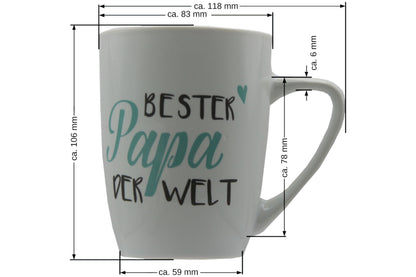 Jumbo Tasse XXL 380 ml mit Schriftzug "Beste Mama der Welt" oder "Bester Papa der Welt"