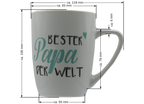 Jumbo Tasse XXL 350 ml mit Schriftzug "Bester Papa der Welt" auf 2 Seiten