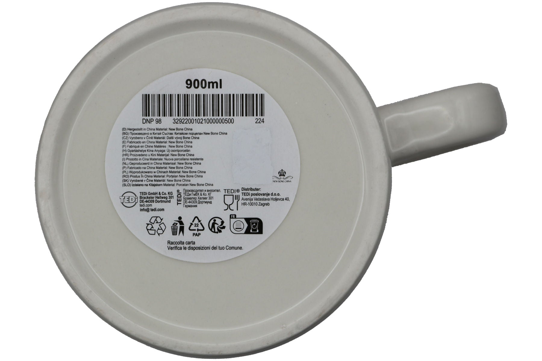 Jumbo Tasse 3XL 900 ml mit Schriftzug "Beste Papa der Welt"