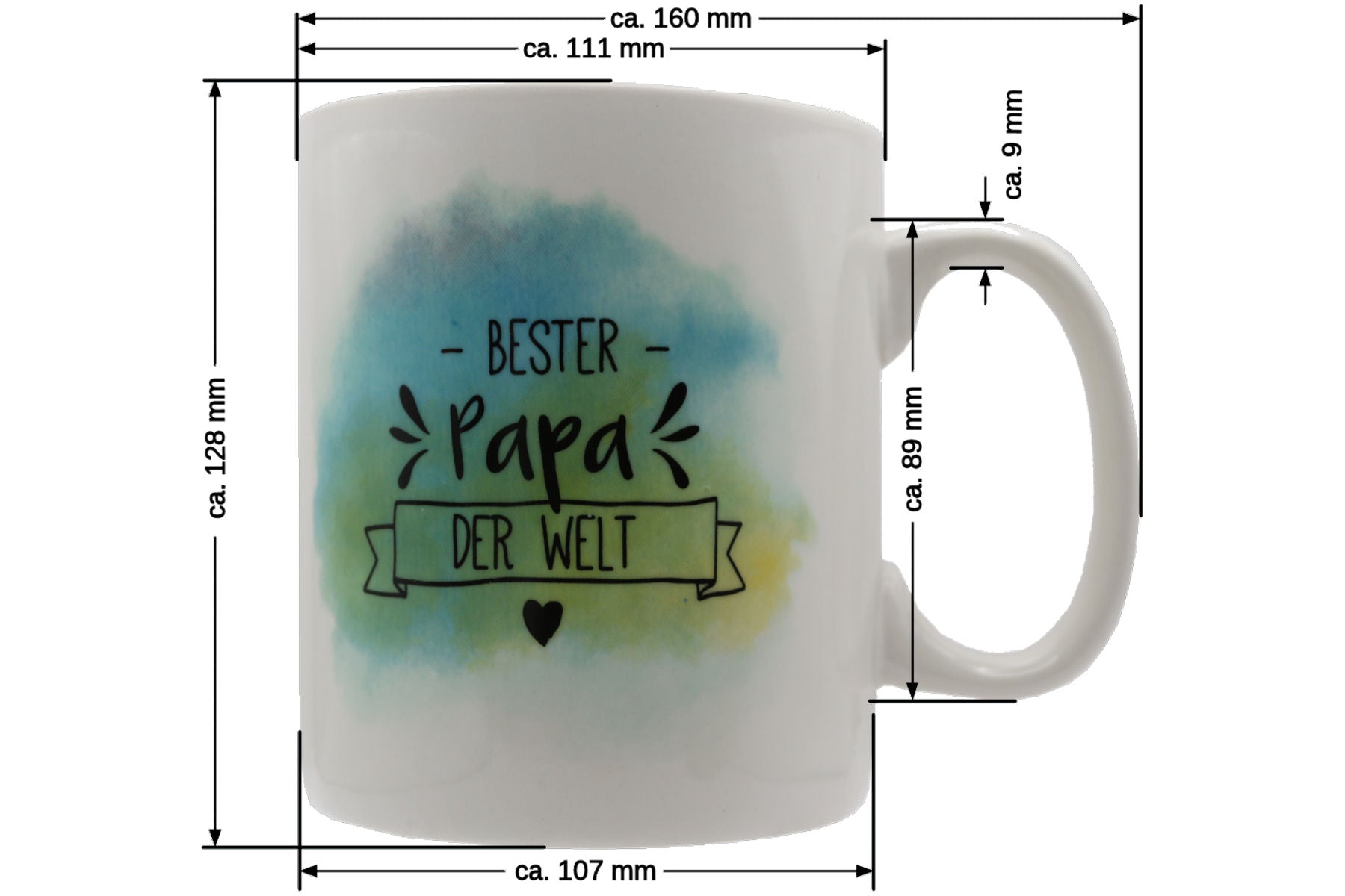 Jumbo Tasse 3XL 900 ml mit Schriftzug "Beste Papa der Welt"