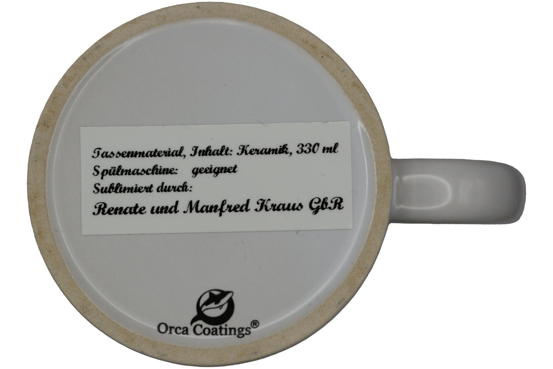 Jumbo Tasse XXL 330 ml sitzender Hund mit Tasse und Schriftzug "zu früh .... zu kalt .... zu Montag!"