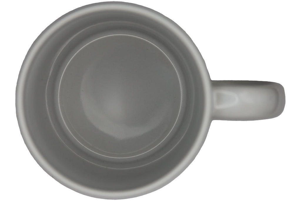 Jumbo Tasse XXL 330 ml sitzender Hund mit Tasse und Schriftzug "zu früh .... zu kalt .... zu Montag!"