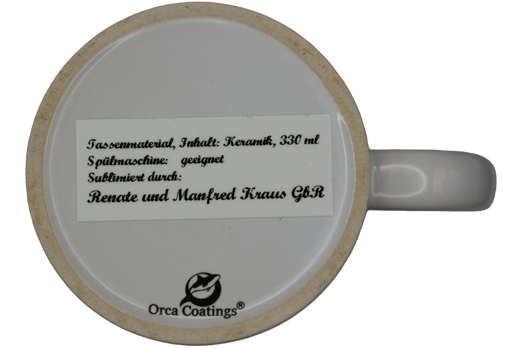 Jumbo Tasse XXL 330 ml sitzende Katze mit Tasse und Schriftzug "zu früh .... zu kalt .... zu Montag!"