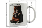 Jumbo Tasse XXL 330 ml sitzende Katze mit Tasse und Schriftzug "zu früh .... zu kalt .... zu Montag!"