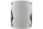 Jumbo Tasse XXL 330 ml mit mürrischen Mann im Yogasitz und Schriftzug "Vorsicht! Morgenmuffel! ...