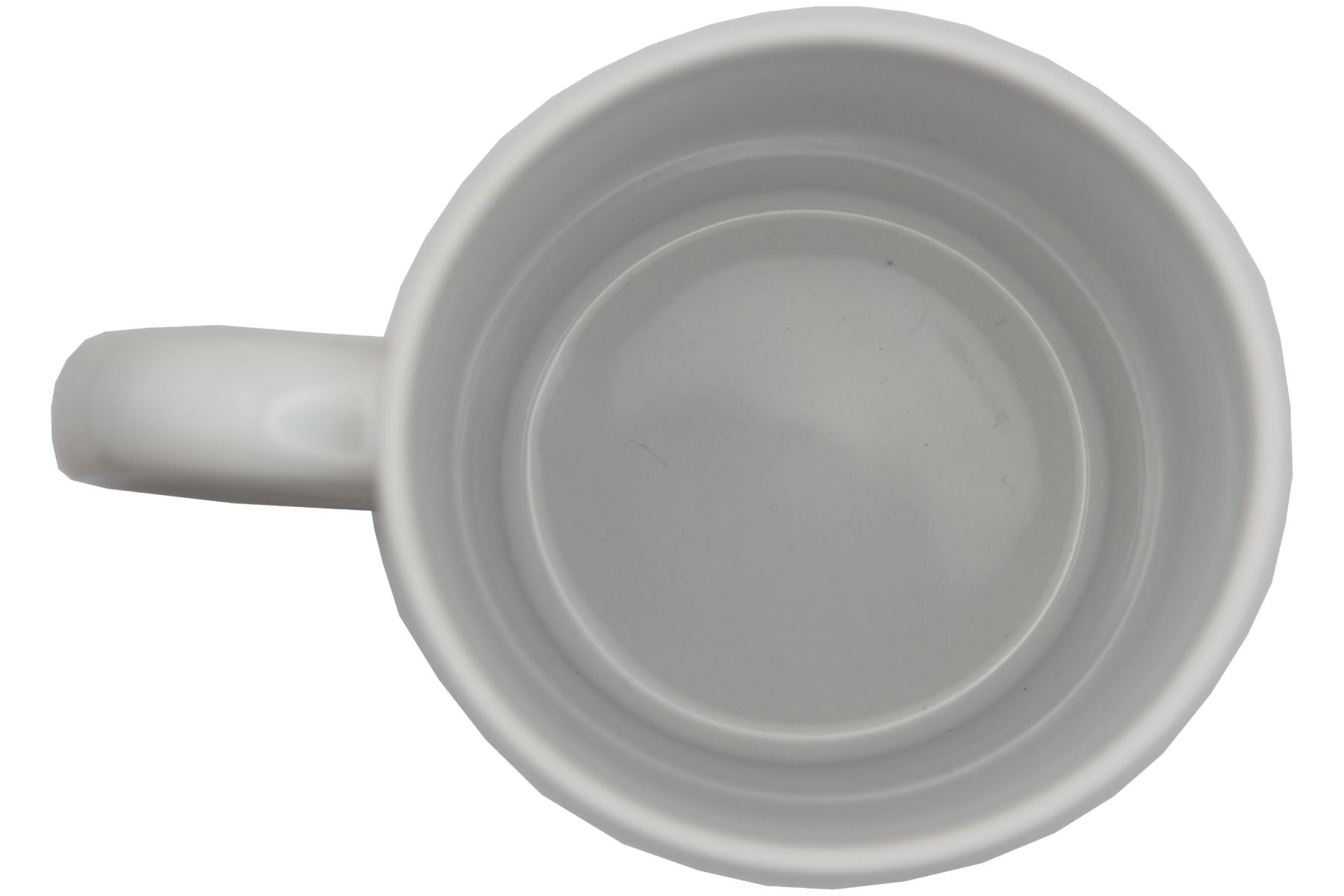 Jumbo Tasse XXL 330 ml mit mürrischen Mann im Yogasitz und Schriftzug "Vorsicht! Morgenmuffel! ...