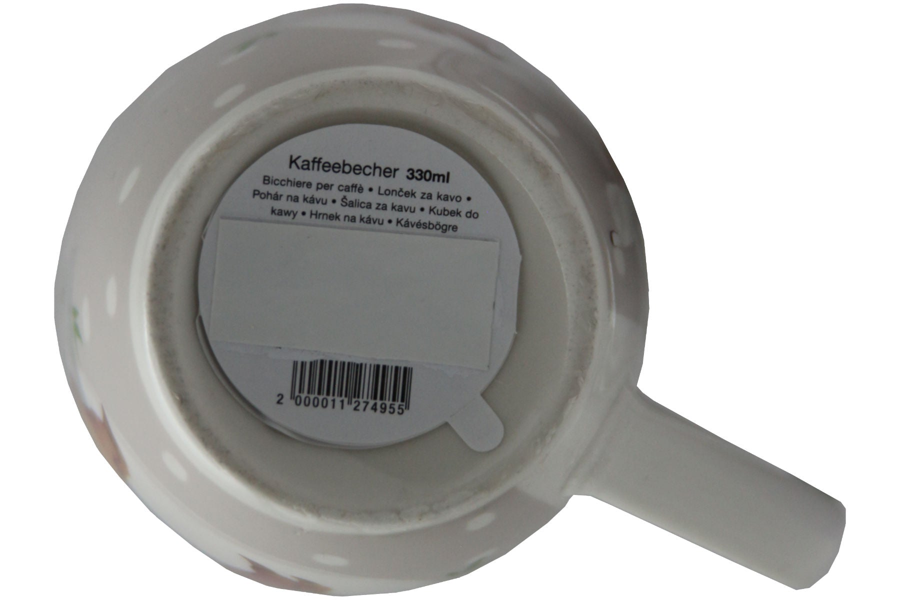 Jumbo Tasse XXL 330 ml mit auf einem Ast liegenden Faultier und Schriftzug "Relax-Tasse"