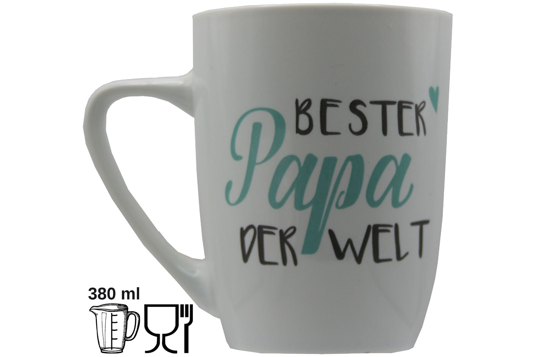 Jumbo Tasse XXL 380 ml mit Schriftzug "Bester Papa der Welt" auf 2 Seiten
